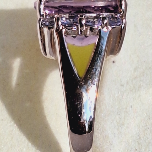 Amethyst and Tanzanite Sterling Silver Ring Size 7 NIB - Picture 3 of 5